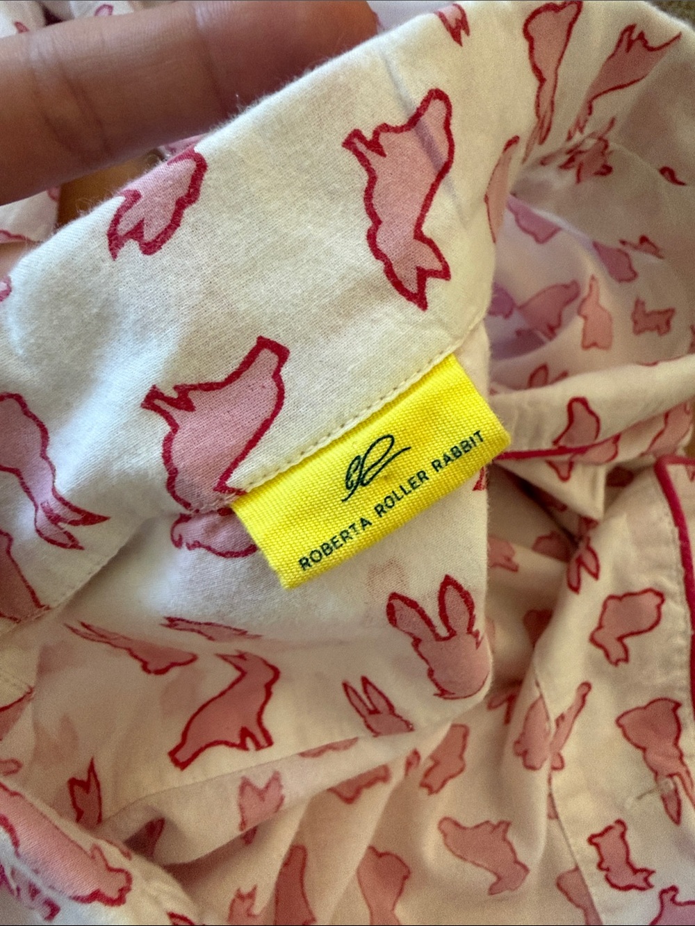 Roberta Roller Rabbit - Pink Bunny Print Two-Piece Pajama Set - Picture 3 of 3